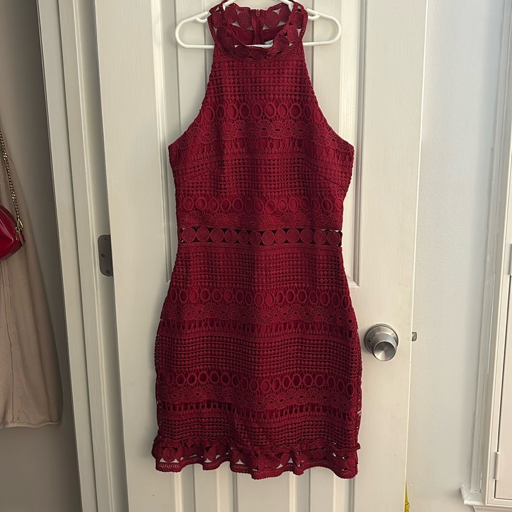 Lace red dress